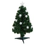 HOMCOM Árbol de Navidad Artificial con fibra óptica Φ60x120cm + 16 LED de 3 Colores perfecto para Decoración Navidad(c-2)