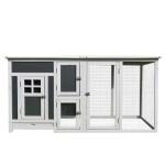 PawHut Gallinero Exterior Madera Jaula para Gallinas con Bandeja Corredor Caja Nido Techo Abatible Animales Pequeños Pollo 168x110,5x101,5cm(c-2)