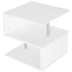 HOMCOM Mesa de Centro Café Mesa Auxiliar de Salón de Forma S con Compartimento Abierto 2 Niveles Diseño Elegante 50x50x50 cm Negro(c-3)