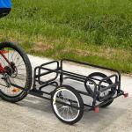 PawHut Remolque de Bicicleta para Carga 50kg Carga de Equipaje Marco de Acero Ligero con Reflectores(c-1)