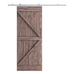 HOMCOM 6.6FT/200cm Herraje para Puerta Corredera de Madera Kit de Accesorios Guía Riel con Tornillos Aleación de Aluminio Carga 150 kg Plateado
