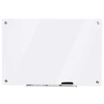 Vinsetto Pizarra Magnética de Cristal con Bandeja Pizarra de Pared sin Marco Incluye 4 Rotuladores y Borrador 90x60x0,45 cm Negro(c-2)