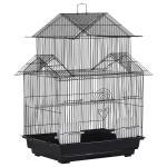Pawhut Bird Travel Cage, 46Lx36Wx56H cm, Metal-Black(c-1)