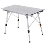 Outsunny Mesa plegable de picnic Mesa de camping de aluminio Altura regulable 90x53x45/65 cm Carga 30Kg