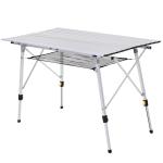 Outsunny Mesa plegable de picnic Mesa de camping de aluminio Altura regulable Espacio para 4 personas 120x70x58-73 cm