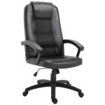 Vinsetto Silla de Oficina Giratoria Silla de Escritorio Ergonómica con Altura Ajustable Función Basculante Reposabrazos y Respaldo Alto de Piel Sintética 64x65x113-123 cm Negro