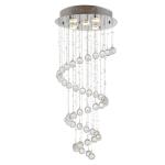HOMCOM Lámpara de Techo de Cristal Moderna para Dormitorio Sala de Estar Lámpara de Cristal K9 para Bombillas E14 de Máx. 40W Diámetros 45x30 cm Plata(c-1)