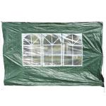 Outsunny 2 Paredes Laterales para Carpa de 3x3m 3x6m Cortinas para Gazebo 2 Lados Tela Impermeable con Ventanas Medidas 300x200cm Blanco(c-2)