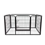 PawHut Valla para Animales Pequeños Jaula Modular de Metal con 12 Paneles 24 Conectores para Conejos Cobayas y Cachorros 105x105x45 cm Blanco(c-2)