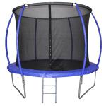 HOMCOM Cama Elástica Multifuncional para Exterior e Interior Trampolín Grande con Red Seguridad y Escalera Carga 100kg Diám.244x205 cm Rosa(c-2)