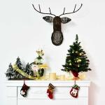 HOMCOM Decoración Navideña Inflable Papá Noel con Reno con 8 Luces LED Iluminación Navideña Interior y Exterior 152x72x122cm(c-2)