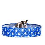PawHut Piscina Plegable para Perros Diámetro Ø140 cm Bañera de Mascotas Portátil de PVC con Fondo Antideslizante para Interiores y Exteriores Azul