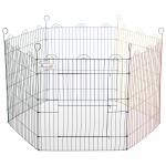 PawHut Parque de Juegos para Mascotas Jaula Plegable para Perros de 6 Paneles para Jardín Patio Interior y Exterior Ø120x66 cm Multicolor(c-2)