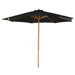 Outsunny Sombrilla Parasol 200x150cm de Bambú Madera para Jardín Terraza Patio Playa Doble Techo Ángulo Inclinable Rectángulo Mástil de 38mm(c-1)