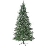 HOMCOM Árbol de Navidad de 2012 Ramas con Soporte Metálico Árbol 210 cm Puntas Blancas Artificial de Navidad Realista para Interiores Verde(c-3)