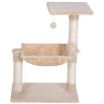 PawHut Árbol Rascador para Gato con 3 niveles y Cuerda Colgante Plataformas en Felpa y Postes con Cuerda de Sisal Natural 40x65cm(DxAl) Gris(c-4)
