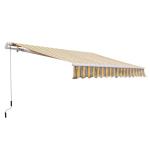 Outsunny Toldo Manual Plegable de Aluminio 3,5x2,5m Toldo Patio Balcón Terraza con Manivela Impermeable Protección Solar UV para Jardín Exterior Aluminio Acero Tela de Poliéster Color Gris(c-4)