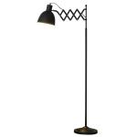 HOMCOM Lámpara de Pie con Brazo Extensible Tipo Acordeón con Pantalla Ajustable Poste Alto Interruptor de Pie Bombilla Max. 40 W Marco de Metal Ф25x140 cm Negro