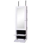 HOMCOM Espejo de Pie Cuerpo Entero Espejo de Pared Rectangular con 2 Formas de Uso Moderno para Pasillo Dormitorio Sala de Estar 37x48x152 cm Blanco(c-5)