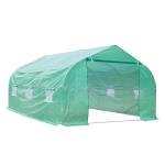 Outsunny Invernadero Caseta con 6 Ventanas Buena Ventilación Estructura de Acero Estable Gran Entrada Cremallera para Cultivo Plantas 450x300x200 cm(c-1)