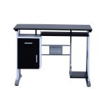 HOMCOM Escritorio con 1 Cajón y Bandeja para el Teclado Mesa de Ordenador PC para Hogar Escuela y Oficina Mobiliario Despacho 90x50x95cm Negro(c-2)