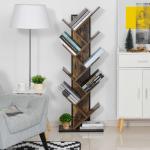HOMCOM Estanteria Libreria 6 Estantes Madera Forma S 80x24x191 cm Estantes Color Blanco(c-2)