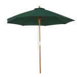 Outsunny Sombrilla de Jardín Ø300x250cm con Luces LED y Panel Solar Manivela Ángulo Ajustable en 3 Posiciones Parasol para Patio Terraza Piscina Café(c-4)