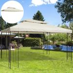 Outsunny Cubierta Superior Reemplazo para Toldo 3x4m de Repuesto al Aire Libre Transpirable con 8 Agujeros Patio Jardín Playa Camping Boda Fiesta Color Marrón(c-2)
