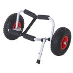 HOMCOM Carro de Transporte Plegable para Kayak Carga 75 kg Aluminio Ajuste Universal con Ruedas para Canoa Embarcación 57,5x33x24 cm Plata(c-2)
