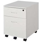 HOMCOM Gabinete de Archivos Móvil con 2 Cajones Armario para Oficina Estudio Ruedas con Frenos Llave Riel Colgante 40x45,5x52,5cm(c-2)