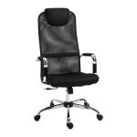 Vinsetto Silla de Oficina Ergonómica Silla de Escritorio Basculante y Giratoria con Altura Ajustable del Asiento con Reposacabezas y Respaldo Alto Malla 65,5x62,5x117-127 cm Negro(c-1)