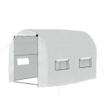 Outsunny Invernadero de Jardín 240x180x195 cm Caseta Tipo Túnel para Cultivo de Plantas Verduras con 2 Puertas Enrollables Acero Verde(c-1)