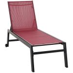 Outsunny Tumbona Multiposiciones de Jardín con Respaldo Reclinable en 5 Posiciones de Aluminio y textilene Carga 160 kg para Patio Terraza 169x65x102 cm Rojo(c-1)