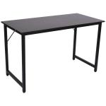 HOMCOM Mesa de Ordenador Mesa de Escritorio Diseño Moderno con Tablero de Vidrio Templado Cajón Combinación de Estilos 120x60x75 cm Blanco(c-1)