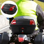HOMCOM Baúl de Moto Maletero para 1 Casco Integral y 1 Medio Capacidad de 48L Fibra de Carbón Cerradura con 2 Llaves Accesorios 58x44,5x33,5 cm Negro