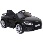 HOMCOM Audi TT Eléctrico Infantil Coche Juguete Niño 3 Años+ con Mando a Distancia con Música y Luces Modos de Aprendizaje Batería 6V Doble Apertura de Puerta Carga 30kg 103x63x44cm Color Negro