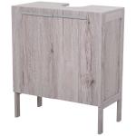 kleankin Mueble Bajo Lavabo Pie para Baño Compacto con 2 Puertas de Armario 60x30x70 cm