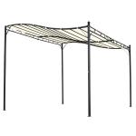 Outsunny Pérgola de Barbacoa 246x149x230 cm de Aluminio Gazebo Cenador con 2 Estantes para Jardín Patio Terraza Fiestas Protección Solar Negro(c-1)