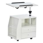 HOMCOM Mesilla de Centro Mesita de Noche Mesa de Café Té Mesitas Auxiliares para Salón Dormitorio Librería Blanco(c-1)