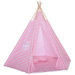 HOMCOM Tienda de Campaña para Niños Tipi Infantil Estilo Indio con Ventana Cubierta de Suelo y 2 Almohadas Bolsa de Tranporte Interior y Exterior 200x200x170 cm Azul(c-1)