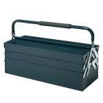 DURHAND Caja de Herramientas de Acero Plegable Portátil con 5 Compartimentos y Mango de Transporte para Taller Bricolaje Hogar 57x21x41 cm Rojo(c-2)