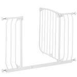 PawHut Barrera Seguridad para Niños Mascotas Valla Seguridad Infantil Retráctil Puertas Seguridad Bebe Perros Mascotas 5.5x82.5x5.5-115cm(c-1)