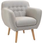 HOMCOM Sillón Individual con Patas de Madera Butaca Moderna estilo Nórdico Acolchado para Salón Dormitorio 71x62x78 cm Beige
