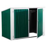 Outsunny Caseta de Jardín 2,2 m² Cobertizo de Acero Galvanizado para Almacenamiento de Herramientas con Puerta Corrediza 194x110x184 cm Verde(c-3)