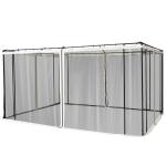 Outsunny 4 Paneles Laterales 352x207 cm para Carpa de Jardín Tela Mosquitera para Cenador Gazebo con Cremalleras y Anillas Negro