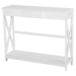 HOMCOM Mesa de Consola Clásica con 1 cajón y 1 Estante de Almacenaje para la Entrada el Pasillo o como Auxiliar en Salones 100x30x81cm