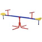 Outsunny Balancín Giratorio 360 Grados para Niños +3 Años con Base de 4 Varillas Postes de Tope y Asas Fáciles de Agarrar Patio Jardín 182x77x43 cm Multicolor(c-1)