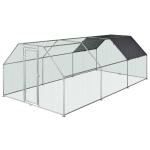 PawHut Gallinero Exterior 2,8x1,9x1,95 m Jaula con Cerradura para Aves de Corral de Metal Galvanizado y Cubierta Oxford(c-1)