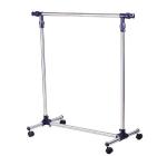 HomCom® Perchero Altura Regulable Colgador Ropa 4 Ruedas Acero Inoxidable Negro 80x43x85-155cm(c-1)