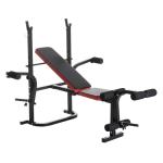 HomCom Banco de Musculación con Respaldo Ajustable Carga 150kg Acero - 105x150x112cm(c-3)